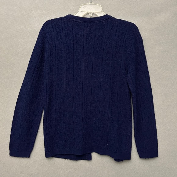 VTG Sweater Women's S/M Cardigan Navy Blue Button Up Long Sleeve Cozy Grannycore - Picture 5 of 11